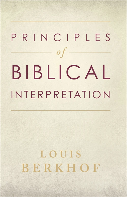 Cover of Principles of Biblical Interpretation