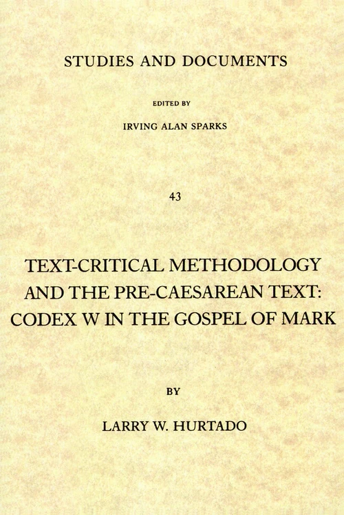 Cover of Text-Critical Methodology and the Pre-Caesarean Text