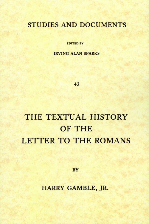 Cover of The Textual History of the Letter to the Romans