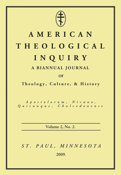 Cover of American Theological Inquiry, Volume Two, Issue Two