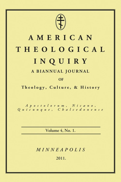 Cover of American Theological Inquiry, Volume Four, Issue One