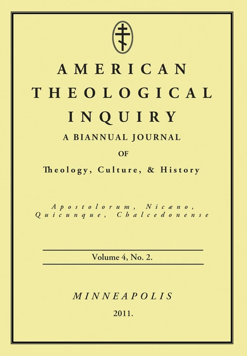 Cover of American Theological Inquiry, Volume Four, Issue Two