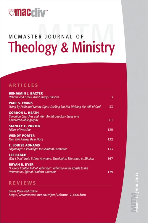 Cover of McMaster Journal of Theology and Ministry: Volume 12