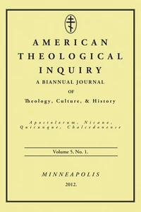Cover of American Theological Inquiry, Volume Five, Issue One