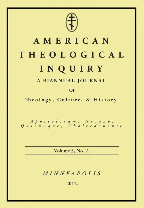 Cover of American Theological Inquiry, Volume Five, Issue Two