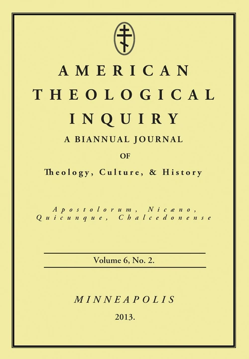 Cover of American Theological Inquiry, Volume Six, Issue Two