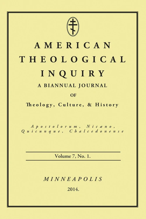Cover of American Theological Inquiry, Volume Seven, Issue One