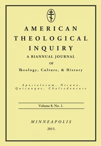 Cover of American Theological Inquiry, Volume Eight, Issue One
