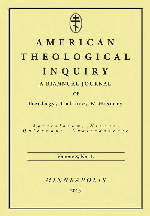 Cover of American Theological Inquiry, Volume Eight, Issue One