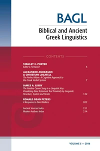 Cover of Biblical and Ancient Greek Linguistics, Volume 5