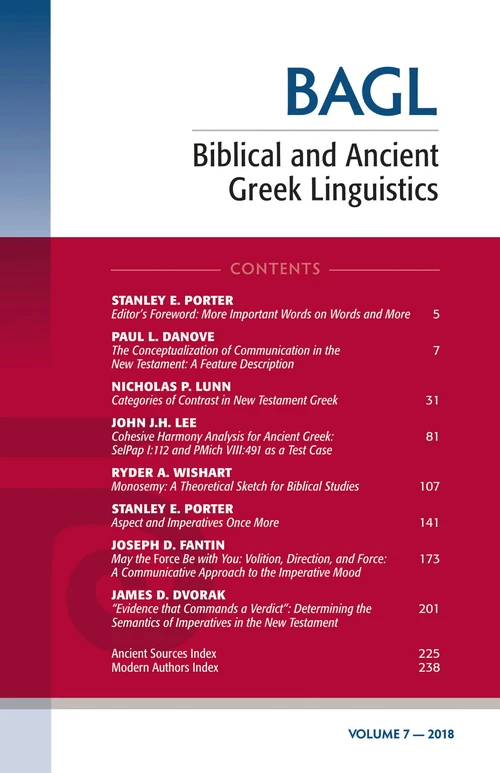 Cover of Biblical and Ancient Greek Linguistics, Volume 7