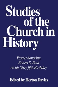 Cover of Studies of the Church in History