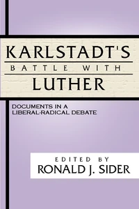 Cover of Karlstadt's Battle with Luther