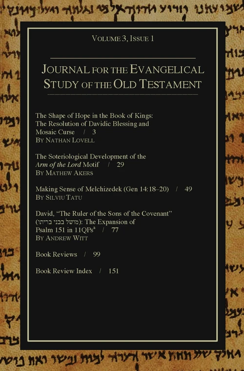 Cover of Journal for the Evangelical Study of the Old Testament, 3.1
