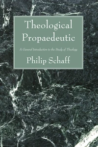 Cover of Theological Propaedeutic