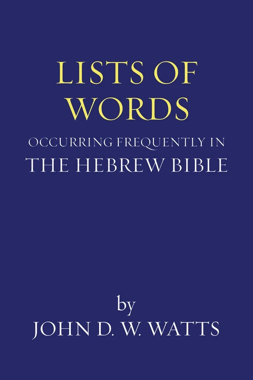 Cover of Lists of Words Occurring Frequently in the Hebrew Bible