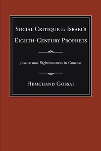 Cover of Social Critique by Israel's Eighth-Century Prophets