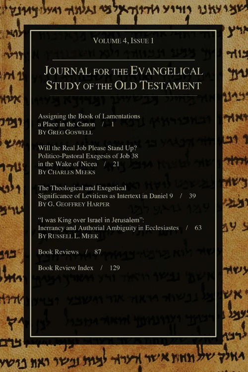 Cover of Journal for the Evangelical Study of the Old Testament, 4.1