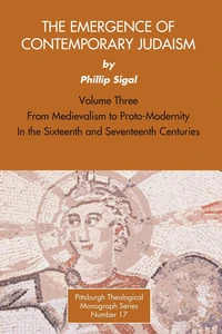 Cover of The Emergence of Contemporary Judaism, Volume 3