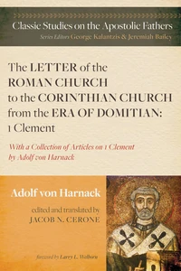 Cover of The Letter of the Roman Church to the Corinthian Church from the Era of Domitian: 1 Clement