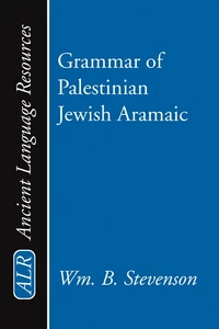 Cover of Grammar of Palestinian Jewish Aramaic