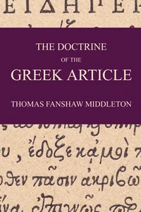 Cover of The Doctrine of the Greek Article
