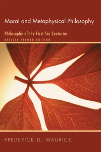 Cover of Moral and Metaphysical Philosophy