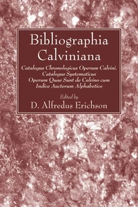 Cover of Bibliographia Calviniana