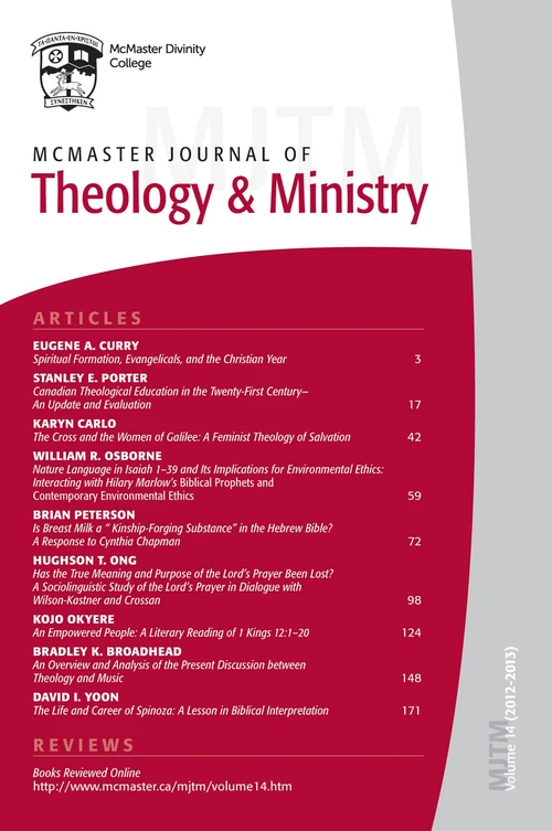 Cover of McMaster Journal of Theology and Ministry: Volume 14, 2012–2013