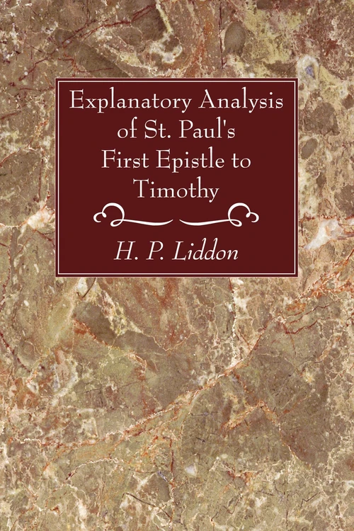 Cover of Explanatory Analysis of St. Paul's First Epistle to Timothy