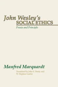 Cover of John Wesley's Social Ethics