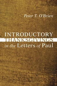 Cover of Introductory Thanksgivings in the Letters of Paul