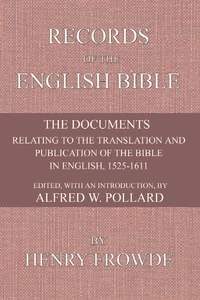 Cover of Records of the English Bible