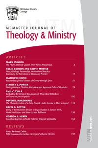 Cover of McMaster Journal of Theology and Ministry: Volume 15, 2013–2014