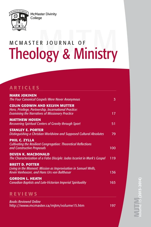 Cover of McMaster Journal of Theology and Ministry: Volume 15, 2013–2014