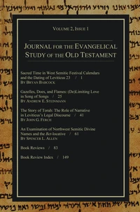 Cover of Journal for the Evangelical Study of the Old Testament, 2.1