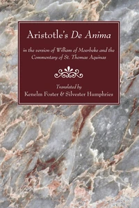 Cover of Aristotle's De Anima