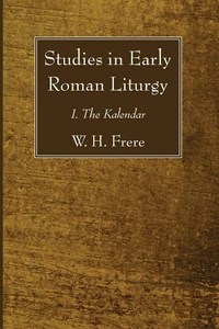 Cover of Studies in Early Roman Liturgy