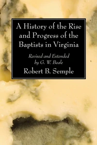 Cover of A History of the Rise and Progress of the Baptists in Virginia