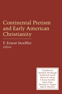 Cover of Continental Pietism and Early American Christianity