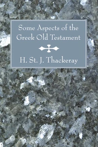Cover of Some Aspects of the Greek Old Testament