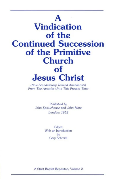 Cover of A Vindication of the Continued Succession of the Primitive Church of Jesus Christ
