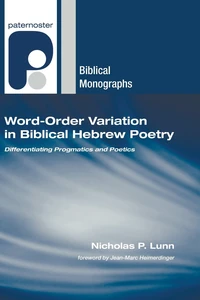 Cover of Word-Order Variation in Biblical Hebrew Poetry