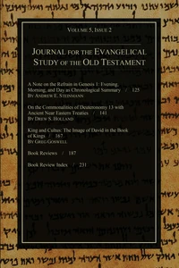Cover of Journal for the Evangelical Study of the Old Testament, 5.2