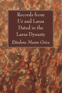 Cover of Records from Ur and Larsa Dated in the Larsa Dynasty