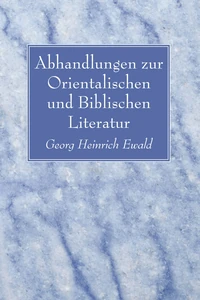Cover of Abhandlungen zur Orientalischen und Biblischen Literatur