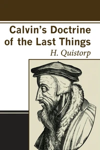 Cover of Calvin's Doctrine of the Last Things