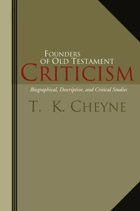 Cover of Founders of Old Testament Criticism