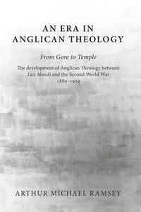 Cover of An Era in Anglican Theology From Gore to Temple