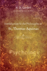 Cover of Introduction to the Philosophy of St. Thomas Aquinas, Volume 3